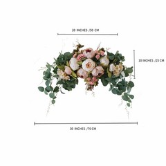 H&S BRIDAL Wedding Arch Flowers, 30 Inch Rustic Artificial Floral Swag for Door