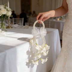 White Calla Lily Hand Arrangement Elegant Calla Lily Bridal Arrangement Long