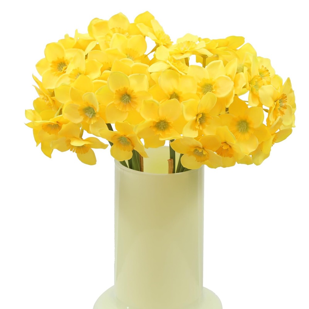 Artificial Flower Daffodil Silk Flowers Bouquet,2 Bundles,Decorative Home and…