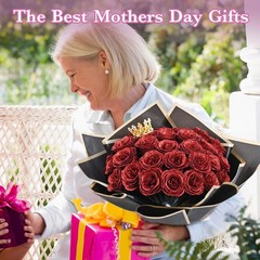 Waipfaru Glitter Roses Bouquet, DIY Fake Flowers Birthday 36pcs, Red