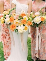 Artificial Rose Flowers Real Touch Fake Flowers with Stem 30PCS Orange-1