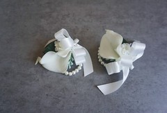 Wrist Corsage Ivory Calla Lily Ivory Ribbon Corsage Wedding Flower Accessories