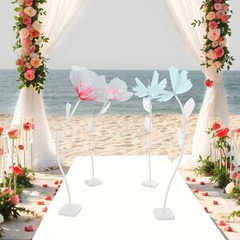 Artificial Giant Flowers+butterflys Stands Decoration For Wedding Birthday Party