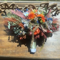 Beautiful Bridal Wedding Bouquet Budget Friendly Faux Flowers Rainbow Handmade
