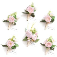6pcs Groomsmen Boutonniere Collection