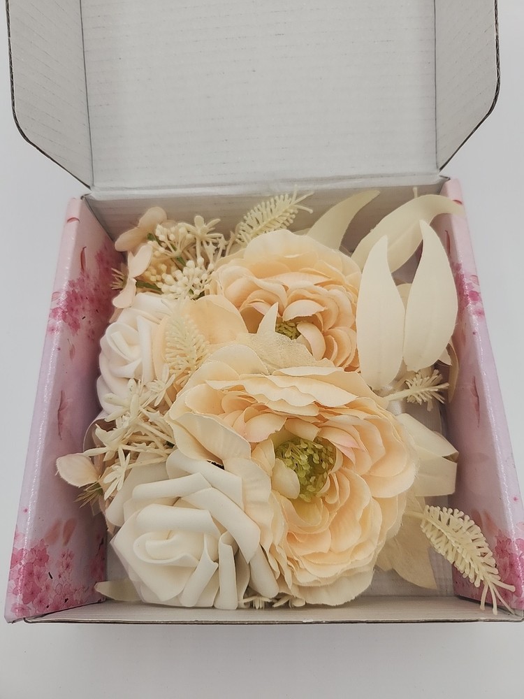 Bridesmaid Wedding Wrist Corsage for Prom White Hand Flower Bracelet for…