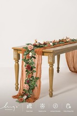 5FT Terracotta Artificial Flower Garland Rose Eucalyptus Leaves Fall Floral G…
