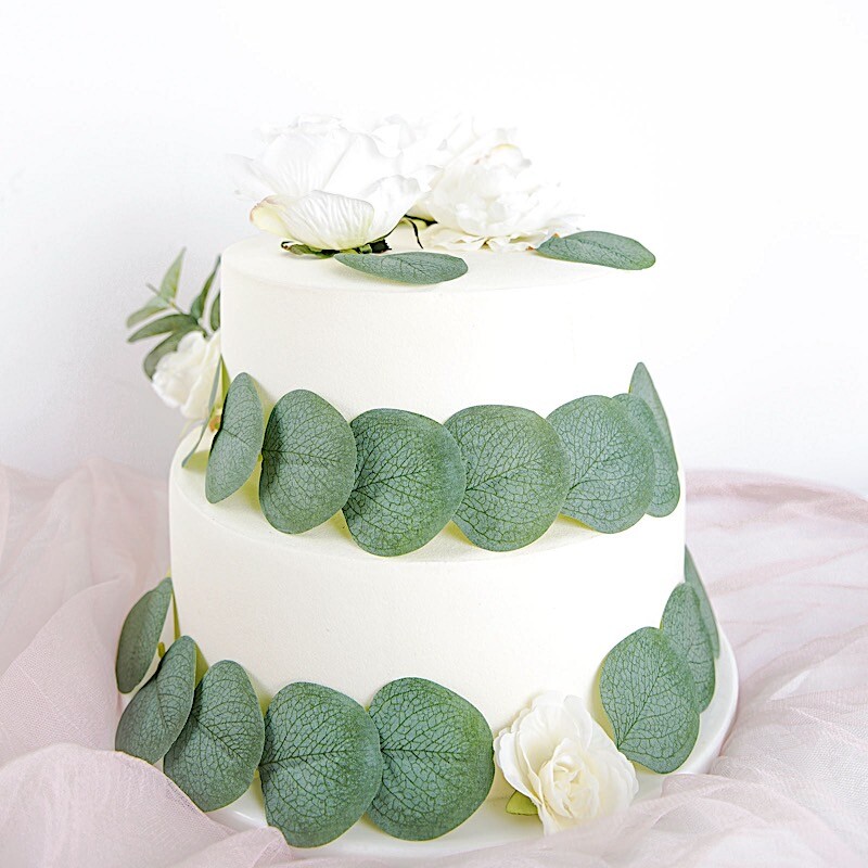 200 FROSTED GREEN Artificial Greenery Eucalyptus LEAVES Party Events Decorations