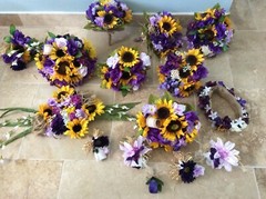 WEDDING FLOWERS BOUQUETS Decorations Sunflowers turquoise sale thru sept 5-22