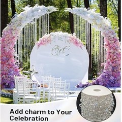 99feet Artificial Pearl Beads Garland for Christmas Tree Plastic Beaded Clear