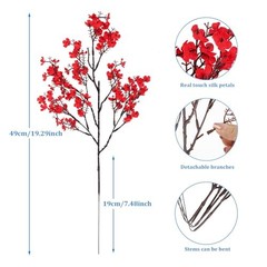 4th of July Babys Breath Artificial Flowers 16 Bundles Red White Blue Fake Silk