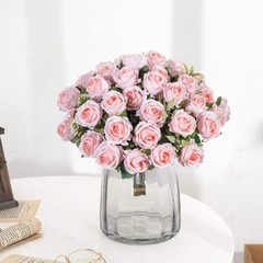 Artificial Flower Ten Head Silk White Rose Bundle Scrapbook Valentine Wedding Ou