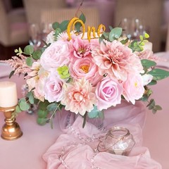 Rose Artificial Flowers Combo Fake Flowers Rose Silk Flowers with Nude Pink