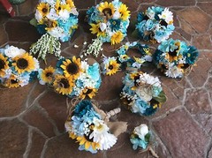 Sunflower wedding flowers package bridal bouquet decorations 9 bouquets