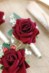 1 pc Ivory Rose Men Boutonniere for Wedding Groom Groomsmen Artificial Flowers B