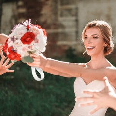 Wedding Bridal Floral Handle Cardboard Flower Bouquet Holder Stem