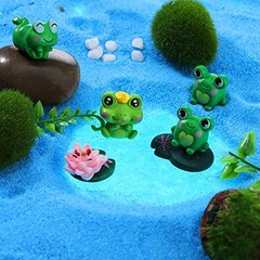 16 Pcs Mini Frog Flower Figurines Cute Miniature Resin Frog Stuff Bulk Mini