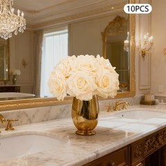 Artificial Flower Ball 10 Pcs Champagne Diamond Rose Pearl Wedding Centerpiece