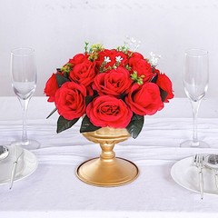 RED 2 Bouquets 10″ Silk Roses Artificial FLOWER BALLS Party Events Decorations