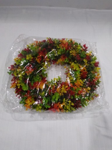 Duolala Wreaths for Front Door 16″ Artificial Flowers Green Autumn Colors NEW