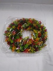 Duolala Wreaths for Front Door 16″ Artificial Flowers Green Autumn Colors NEW