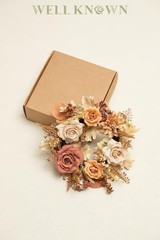 Artificial Flower Candle Rings Wreath, 12″ Small Fall Wreath Earth & Coffee