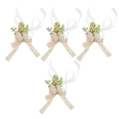 4 Pcs Prom Flower Wrist Corsage Bridesmaid Bridesmaids Hand Flowers