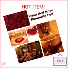 AWCCXMYM 1000PCS Wine Red Fake Rose Petals for Romantic Night Romantic Festive A