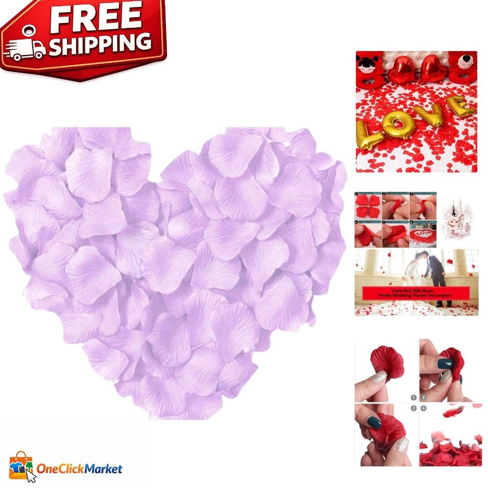 1000 Lifelike Silk Rose Petals – Perfect for Weddings and Celebrations