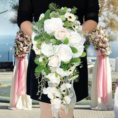 Wedding Bridal Bouquet Lightweight Bridal Hand Flower for Party Outdoor Home
