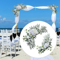 2x Artificial Wedding Arch Flowers Backdrop Decorative Rustic Floral Swags for