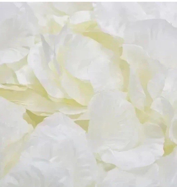 2000 Pcs Artificial Fake Rose Petals Milky White Love Silk Valentines Day Cute