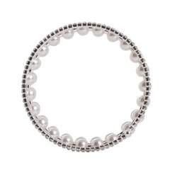 CORSAGE BRACELET Cuff Silver Pearl Diamante flowers wedding formal anniversary