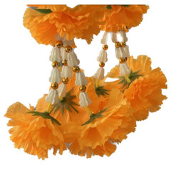 Marigold Yellow Flower Jasmine Artificial Garlands Malai Boxing Dewali Wedding