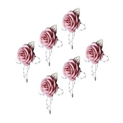 6Pcs Florals Wedding Lapel Decoration for Bride and Grooms Handmade Boutonniere