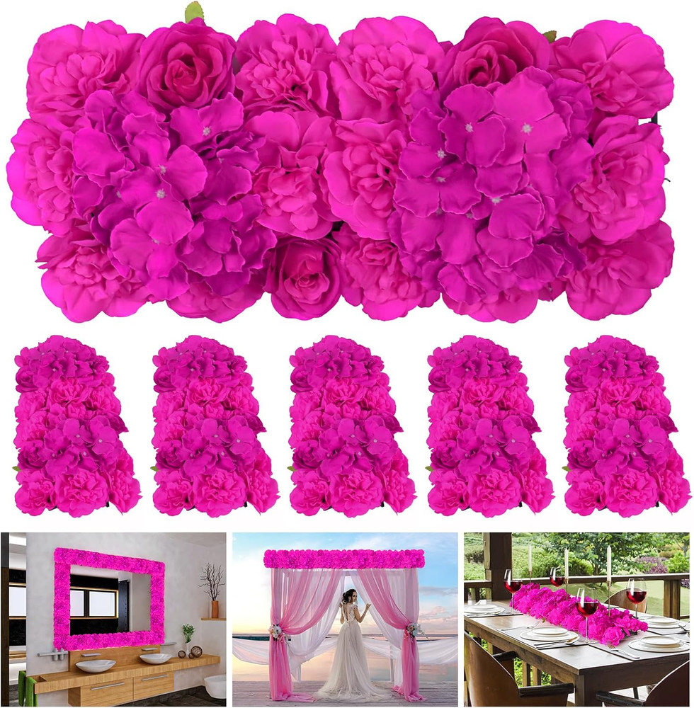 Bright Pink Floral Swags – 6 Pack Artificial Flower Arch for Weddings & Decor