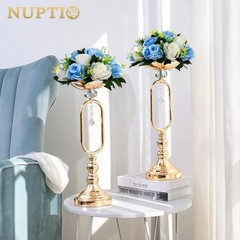 Flower Centerpieces for Wedding Tables: 10 Pcs Blue & White Artificial Flower…
