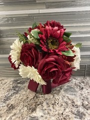 Elegant Bridal Bouquet Perfect for Fall and Winter Wedding Burgundy Orange