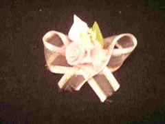 60 mini clay rose & lily with ribbon 1.5″ x 1″ pink