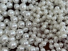 8 White Clear Bead Cord Chain Garland Holiday Comunion Party Decor Wedding Lot