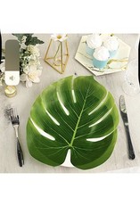 24 Green ARTIFICIAL MONSTERA LEAVES Tropical Greenery Party Events Decorations
