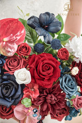 Burgundy Navy 11″ Artificial Wedding Bouquet for Bride & Bridesmaids