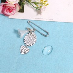 Lacy Oval Frame Bridal Charm Brooch Wedding Bouquet Photo Charm Easy to Make