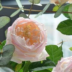 Fake Flowers Realistic Roses Bouquet Spring Fall Winter 4 PCS Light Pink