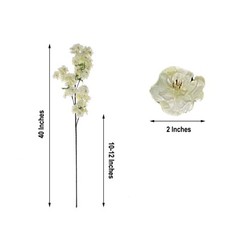 4 IVORY 40″ tall Bushes with Silk Cherry Blossoms Flowers Party Wedding Bouquets