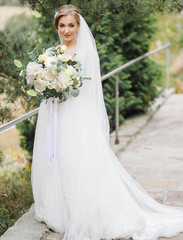 Elegant White Bridal Cascading Bouquet for Boho Rustic Weddings & Anniversaries