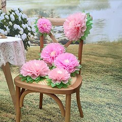 Pinks Flowers Decoration (11”-7” Assorted) 6 pcs Artificial Tissue Paper