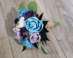 6″ Purple Blue Sola Wood Prom Bouquet Flower Girl Wedding Bridesmaid Centerpiece