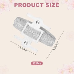 Wrist Corsage Bracelets, 2Inch 12Pcs Elastic Wrist Corsage Bracelets, White Gray