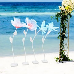Artificial Giant Flowers+butterflys Stands Decoration For Wedding Birthday Party